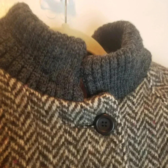 Talbots Vintage Women's Wool Herringbone Grey Bomber Jacket  Sz 11/12 - Picture 4 of 15